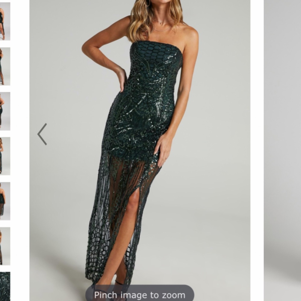 ShowPo Emerald Sequin Maxi Dress/Gown